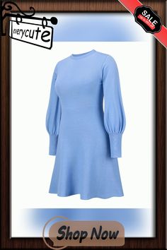 Light Blue Knit Slim Fit Long Sleeve Sweater Dress Light Blue Knit, Long Sleeve Sweater Dress, Sweater Sleeves, Long Sleeve Sweater, Sweater Dress, Light Blue, Slim Fit, Long Sleeve, Knitting