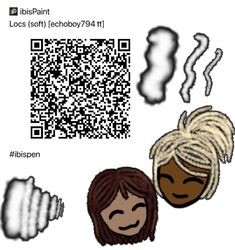 two people with different facial expressions next to each other and one has a qr code on it