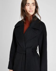 Discover great products at the best prices at Dealmoon. Club Monaco Tie Waist Wrap Coat. Price:$399.00 at Club Monaco Effortlessly Chic Outfits, The Trinity, Mother Denim, Chic Outfit, Wool Fabric, Black Wool, Black Coat