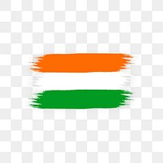 the flag of india painted on a white background with green, orange and white stripes