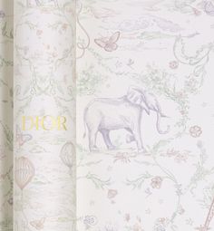 the wall paper has an elephant on it