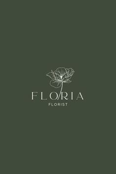 the logo for florisia florisist is shown on a dark green background