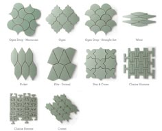 the different shapes and sizes of tiles