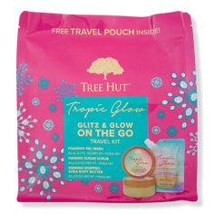 Glitz & Glow On the Go Travel Kit - Tree Hut | Ulta Beauty Kiwi Seeds, Exfoliating Body Scrub, Golden Amber, Natural Exfoliant, Macadamia Oil, Shea Body Butter, Evening Primrose Oil, Skin Care Items, Summer Skin