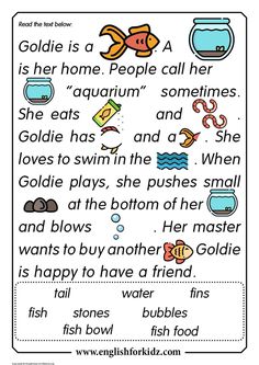 the goldfish and other words are shown in this printable worksheet for kids