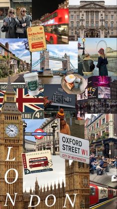 collage of london images including big ben and the houses of parliament