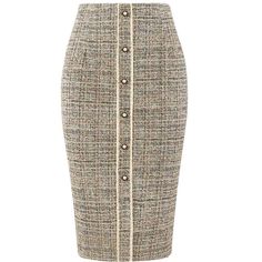 STYLE - Keep your look casual and elegant in summer weather with this tweed skirt from Hobemty, featuring a pencil skirt with tweed fabric, high waist, button decor, and knee length. OUTFIT - Comfortable and classic, pair with a semi-formal shirt and heels for a chic office look. OCCASION - Focused on Ladies' Semi-Formal Wear - This skirt can be a perfect addition to almost any outfit from formal to daily wear, great for work, meetings, office, businesses, work, parties, cocktails, weddings, cas Midi Sweater Skirt, Outfit Comfortable, Work Parties, Work Meetings, Faux Leather Midi Skirt, Semi Formal Wear, Button Decor, Womens Tweed, Knee Length Skirt Pencil