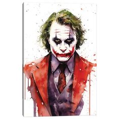 the joker watercolor painting on canvas