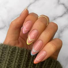 Cute Almond Nails, Almond Acrylic Nails Designs, Nail Goals, Almond Nails Designs, Oval Nails, Minimalist Nails