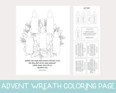 an adult and child's coloring page with the text, adventure wreath coloring page