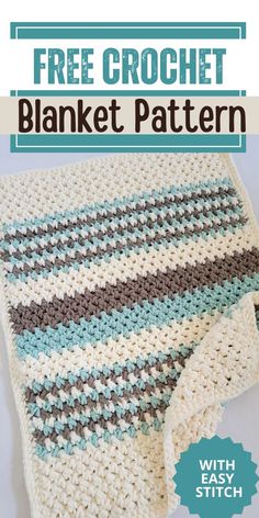 a crocheted blanket is shown with the text, free crochet blanket pattern