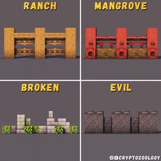 four different types of screenshots with the words,'bricken and mangrove