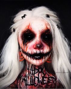 Really Creepy Halloween Costumes, Gore Costume Ideas, Spooky Halloween Makeup Looks, Halloween Costume Scary Women, Creepy Zombie Makeup, Easy Special Effects Makeup, Halloween Scary Face Paint, Zombie Sfx Makeup Gore, Demon Clown Makeup