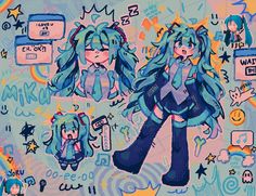 Brazilian Twist, Miku And Friends, Miku Hatsune Chibi, الفن الرقمي, Miku Hatsune Vocaloid, Vocaloid Funny, 얼굴 드로잉, Vocaloid Characters, Miku Vocaloid