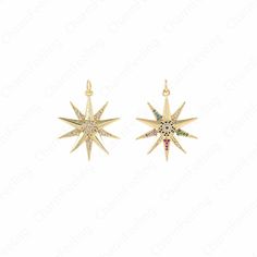 ★Micropavé CZ Star Necklace, Polaris Charm, Astral Charm, 18K Gold Filled Polaris Pendant, DIY Jewelry Accessories, 29.5x25x4.5mm★ Quantity：1PCS/5pcs/10pcs/Pack Plating: Real Gold ,Nikel free, Leadfree,Cadmium free Color：Gold/ Usage : Charm for bracelet, necklace or other crafts We specialize in LARGE BULK ORDERS and can offer WHOLESALE PRICING - please ask if you have any questions. We ship the item to worldwide from China,so please pay attention to the shipping time before place the order. To Gold Water, Diy Jewelry Accessories, Pendant Diy, Mini Pendants, Accessories Diy Jewelry, Diy Schmuck, Bijoux Diy, Pendant Bracelet, Drop Pendant