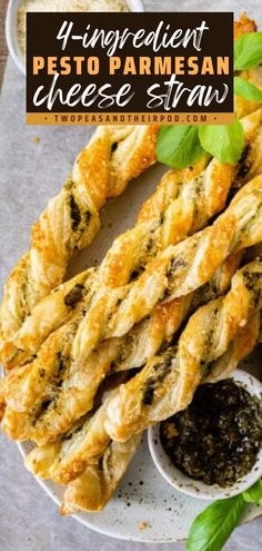 Pesto Parmesan Cheese Straws, Gameday food recipes, Superbowl appetizer ideas Pesto Appetizers, Puff Pastry Recipes Appetizers, Gameday Food, Puff Pastry Recipes Savory