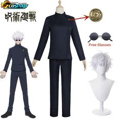 Suit Halloween Costumes, Gojo Satoru Cosplay, Halloween Costumes For Men, Costumes For Men, Jujutsu Kaisen Gojo Satoru, Halloween Costume Suit, High School Uniform, Mens Halloween Costumes