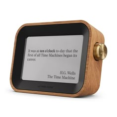 an electronic device with a quote on it