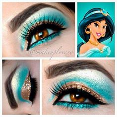 Princess Eye Makeup, Disney Princess Eyes, Jasmine Makeup, Carnaval Make-up, Disney Eye Makeup, Disney Inspired Makeup, Disney Princess Makeup, Disney Eyes, Fantasy Make-up