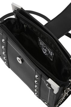 MYTH. Stop. Take a breath. Gaze at the stars. This very moment is magical. - Faux Leather.- Moon Hardware Statement.- Metal Corners.- Dome Studs.- Zip Closure.- Adjustable Long Strap.- Classic Lining & Compartments.- 20cm x 25cm x 9cm - Strap 115cm. with KILLSTAR Branding, 100% PU. Vampire Handbag, Goth Backpack, Gothic Purse, Killstar Clothing, 2020 Clothes, Gothic Bag, One Ticket, Cambridge Satchel Company, Black Bag