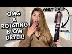 FIRST IMPRESSIONS OF ROTATING BLOW DRYER!! DOES IT WORK?? | IS IT WORTH $30? | AMAZON PRIME FINDS!! - YouTube Curling Blow Dryer, Curl Dryer, Rotating Hair Brush, Blow Dry Curls, Dry Long Hair, Long Fine Hair, Electric Hair Brush