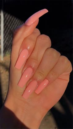 Glitter Nails Acrylic, Peach Nails, Long Acrylic Nails Coffin, Coffin Nails Long, Pink Nail