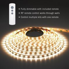 led strip light with remote control for indoor use and waterproof, warm white color