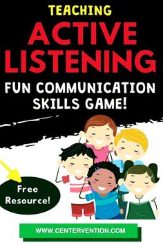 an advertisement for teaching active listening and communication skills