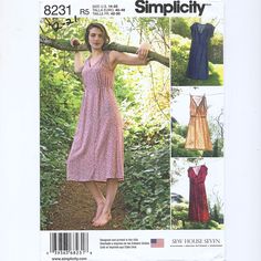 a women's dress and top sewing pattern from the book, simply sew