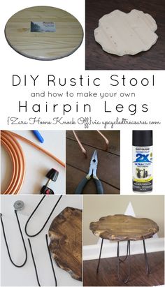 diy rustic stool and how to make your own hairpin legs from wood scraps