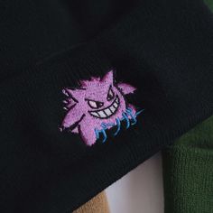 ゲンガ means GENGAR... A great gift or piece for winter wear. Direct embroidery, only available here at Embroidered Dad Hats! 🧢• Embroidered on a soft acrylic beanie.• Adult, one size fits all.• Free poly-bag shipping in 🇺🇸 (more options at checkout). Personalized Hats, Embroidered Beanie, Baby Turban, Employee Gifts, Poly Bags, Skull Cap Beanie, Winter Wear, Dad Hats, One Size Fits All