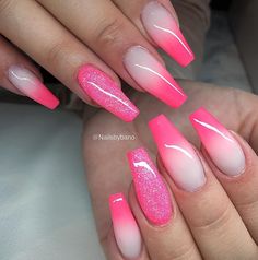 Nail Fade, Botanic Nails, Neon Acrylic Nails, Nails Today