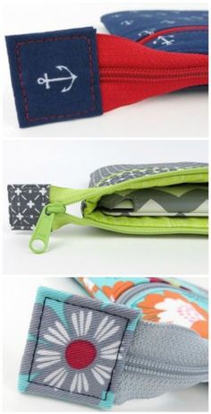 three different types of zippered pouches