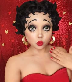 Betty Boop Costume Idea for Women Cool Halloween Costume Ideas, Halloween Make-up Looks, Drag Make-up, Halloween Costume Ideas For Women, Costume Ideas For Women, Cute Halloween Makeup, Halloween Coustumes