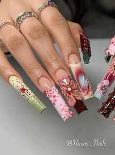 Long Acrylic Nails Coffin, Glam Nails, Pink Acrylic Nails, Square Acrylic Nails