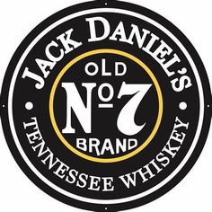 jack daniels'old no 7 logo with the number seven on it, in black and gold