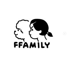 a black and white drawing of two people with the word family on it's side