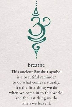 a poem written in green ink on white paper with an image of a tree and the words breathe, this ancient sank symbol is a beautiful reminder to do what comes naturally