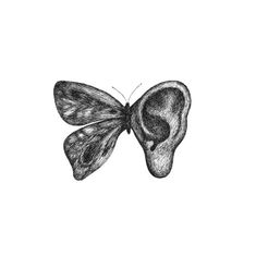 a black and white drawing of a butterfly with the words,'el hombre que tu