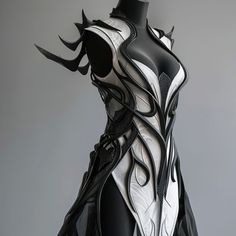 Futuristic Forms, Futuristic Fashion Design, Night Elves, Dark Costumes, Forest Dress, Cyberpunk Clothing, Ancient Magic, Armor Dress, Style Artist