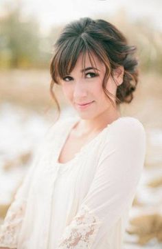 46+ Ideas For Hair Bangs Updo Classy #hair Updo With Bangs, Shoulder Length Hair With Bangs, Long Hair Ponytail, Wedding Hairstyles Medium Length, Bridesmaid Hair Long, Curly Wedding Hair, Best Wedding Hairstyles, Medium Long Hair