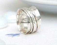 Simple Silver Jewelry, Worry Ring, Thumb Ring, Handmade Rings, 925 Silver Ring, Spinner Rings