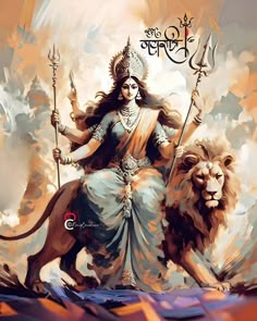 Goddess Durga Paintings, Tridevi Goddess, Indian Goddess Painting, God Painting, Durga Ji, Durga Kali, Spiritual Paintings