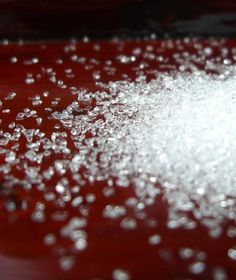 some white and red stuff sitting on top of a table