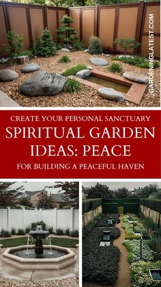 an image of a garden with rocks and plants in the middle, and text that reads create your personal sanctuary