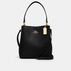 Coach Bucket Bag, Black Leather Crossbody, New Without Tags, Includes New Coach Key Chain Coach Town Bucket Bag, Coach Bucket Bag, Coach Shoulder Bag, Crossbody Tote, Coach Leather, Small Shoulder Bag, Double Face, Leather Hobo, Coach Purses