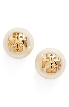 Product Image, click to zoom Pearl Logo, Crystal Pearl Earrings, Tory Burch Earrings, Tory Burch Kira, Jewelry Fashion Trends, Swarovski Earrings, Swarovski Pearls, Pearl Stud Earrings, Crystal Pearls