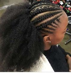 Cornrow Afro Ponytail Hairstyles, Simple Weaving Hairstyles, Ghanian Lines, Ethiopian Hair, Cabello Afro Natural, African Hair Braiding Styles, Braided Cornrow Hairstyles