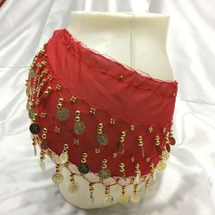 This unique and glamorous hip wrap is the perfect accent piece to any belly dance or tribal costume! Sheer mesh base decorated with small gold beads and colored sequins in ornate pattern. Attached coins fringes hang well. Suitable for stage, class, parties, or nightwear. Coin Skirt, Scarf Skirt, Skirt Scarf, Ornate Pattern, Hip Scarf, Hip Scarves, Skirt Wrap, Wrap Belt, Women's Costumes