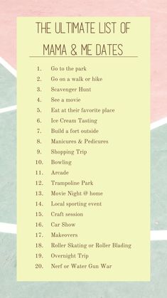 the ultimate list of mama and me dates